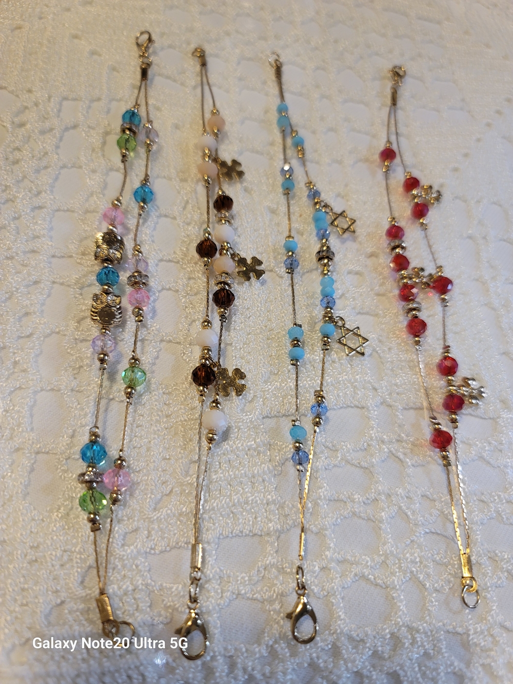 Delicate Multicolor Beaded Bracelet — Gold Plated.